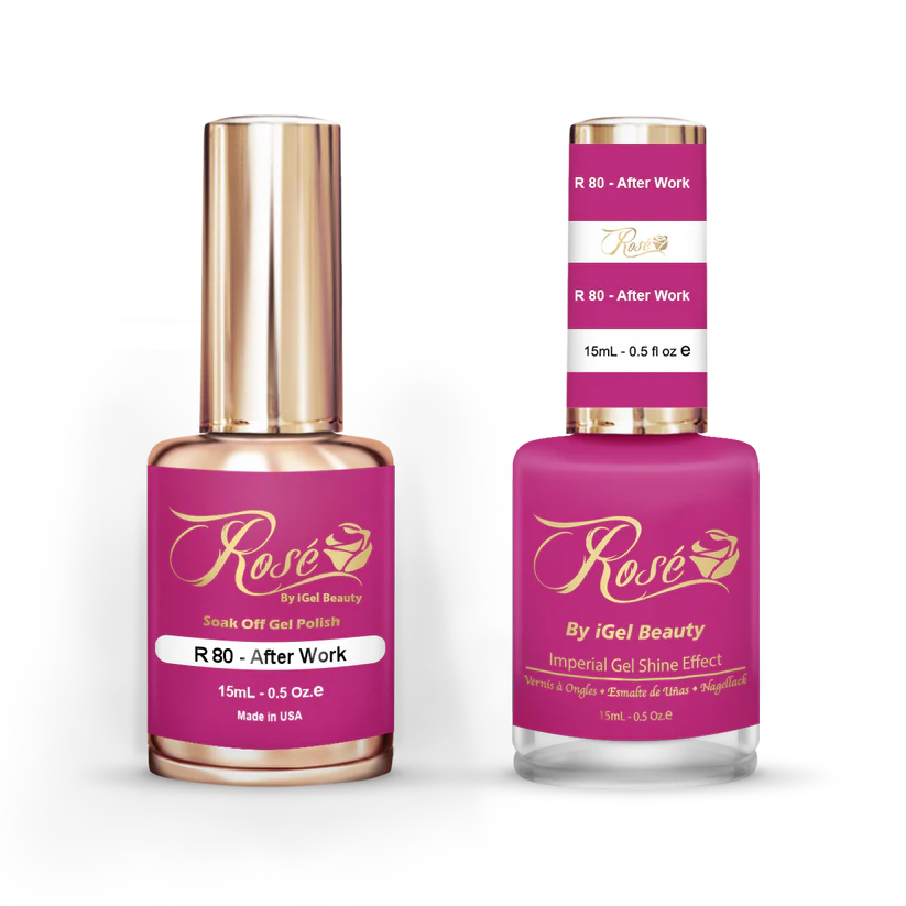 iGel 0.5oz, ROSE Collection, Gel Polish + Nail Lacquer, #080, After Work