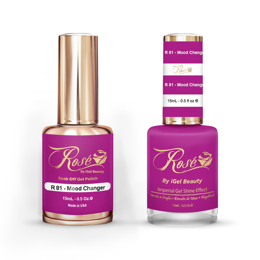 iGel 0.5oz, ROSE Collection, Gel Polish + Nail Lacquer, #081, Mood Changer