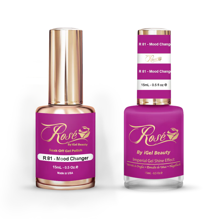 iGel 0.5oz, ROSE Collection, Gel Polish + Nail Lacquer, #081, Mood Changer