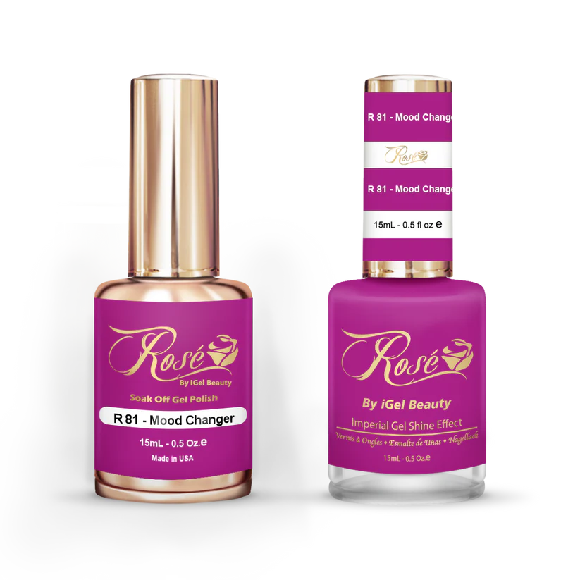 iGel 0.5oz, ROSE Collection, Gel Polish + Nail Lacquer, #081, Mood Changer