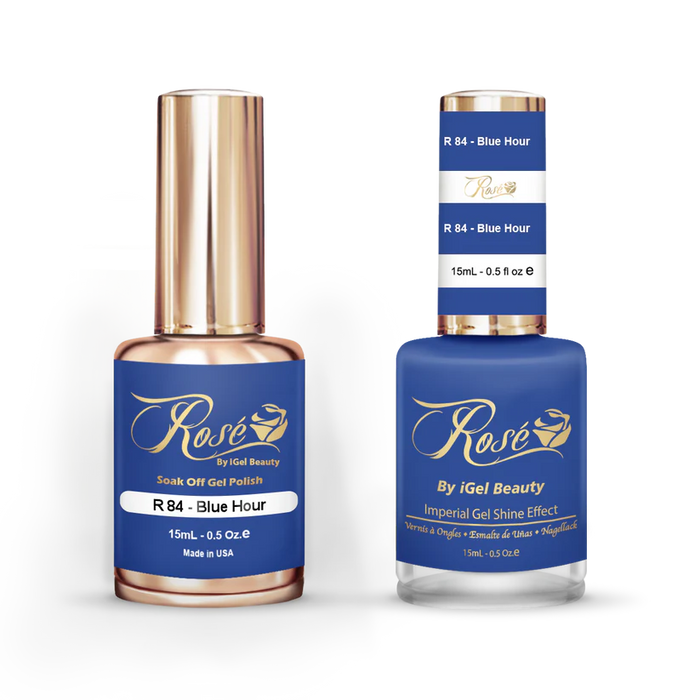 iGel 0.5oz, ROSE Collection, Gel Polish + Nail Lacquer, #084, Blue Hour