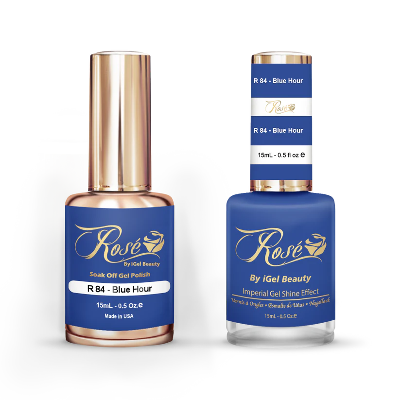 iGel 0.5oz, ROSE Collection, Gel Polish + Nail Lacquer, #084, Blue Hour