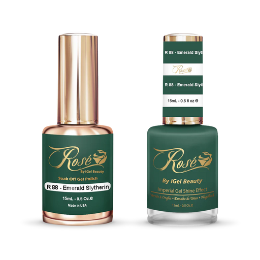 iGel 0.5oz, ROSE Collection, Gel Polish + Nail Lacquer, #088, Emerald Slytherin