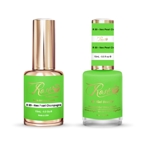 iGel 0.5oz, ROSE Collection, Gel Polish + Nail Lacquer, #089, Neo Pearl Champagne