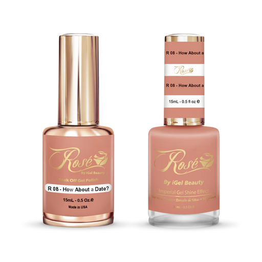 iGel 0.5oz, ROSE Collection, Gel Polish + Nail Lacquer, #008, How About A Date?