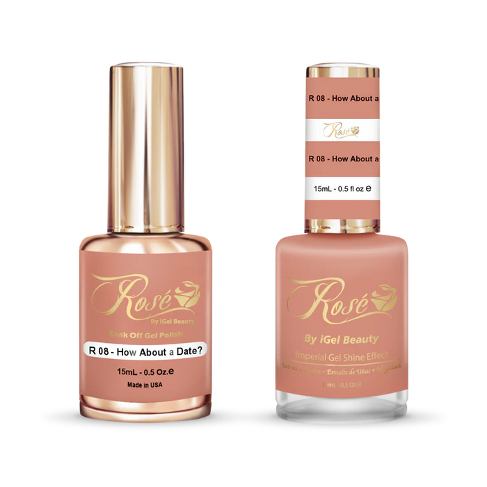 iGel 0.5oz, ROSE Collection, Gel Polish + Nail Lacquer, #008, How About A Date?