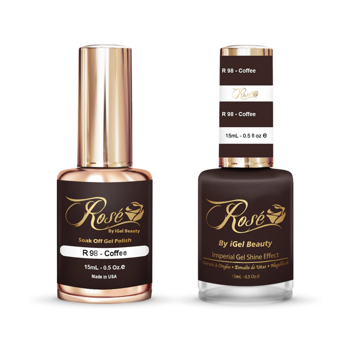 iGel 0.5oz, ROSE Collection, Gel Polish + Nail Lacquer, #098, Coffee