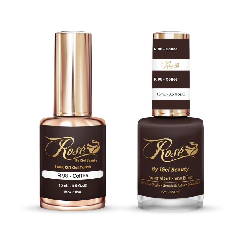 iGel 0.5oz, ROSE Collection, Gel Polish + Nail Lacquer, #098, Coffee