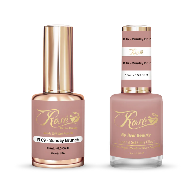 iGel 0.5oz, ROSE Collection, Gel Polish + Nail Lacquer, #009, Sunday Brunch