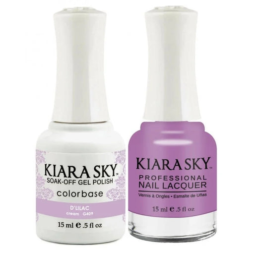 Kiara Sky Gel Polish + Nail Lacquer, GN 409, D'lilac, 0.5oz