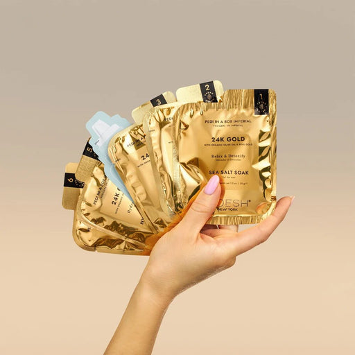Voesh Pedi In A Box Imperial 6 Step, 24K GOLD, CASE (Pk: 50 kit/case) VPC608GLD