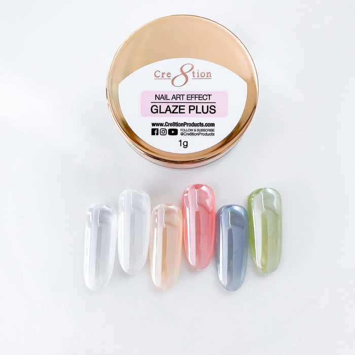Cre8tion Nail Art Effect 1g - GLAZE PLUS (Pk: 6 jars/pack, 1000 jars/case)