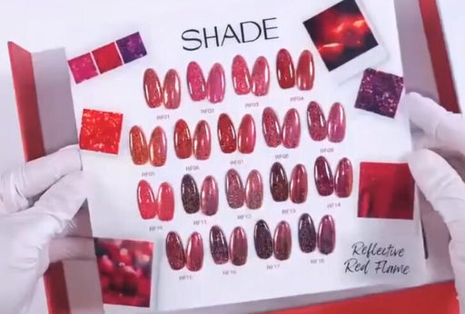 SHADE Counter Display Color Chart - Reflective Red Flame Collection (18 Colors)