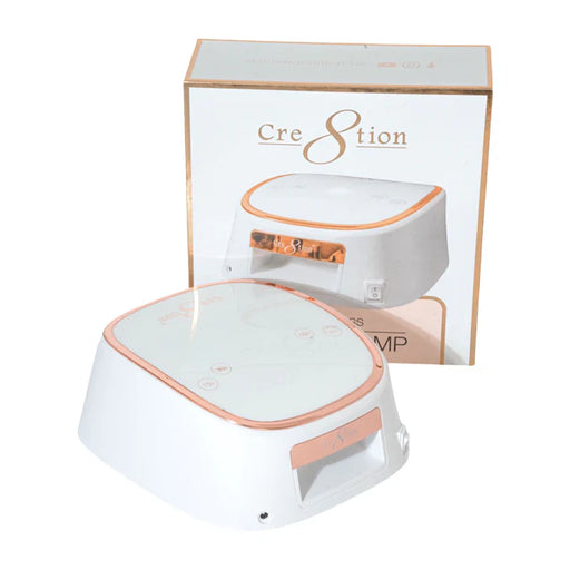 Cre8tion Cordless LED Lamp - White with Gold Rim