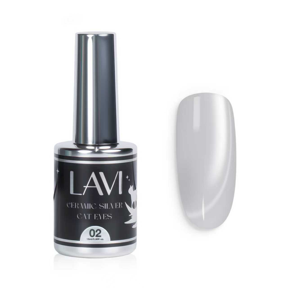 Lavi CERAMIC SILVER Cat Eyes Gel, 0.5oz ( Pk: 6pcs/Box ; 216pcs/case)