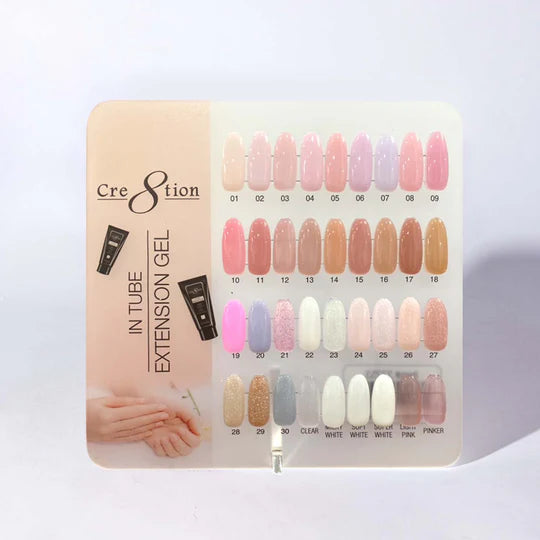 Cre8tion Counter Display Color Chart - IN TUBE EXTENSION Gel, #01 (36 colors) Collection