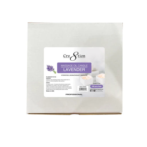 Cre8tion Massage Oil Candles 0.5oz, Lavender BOX (Pk: 100 pcs/box)