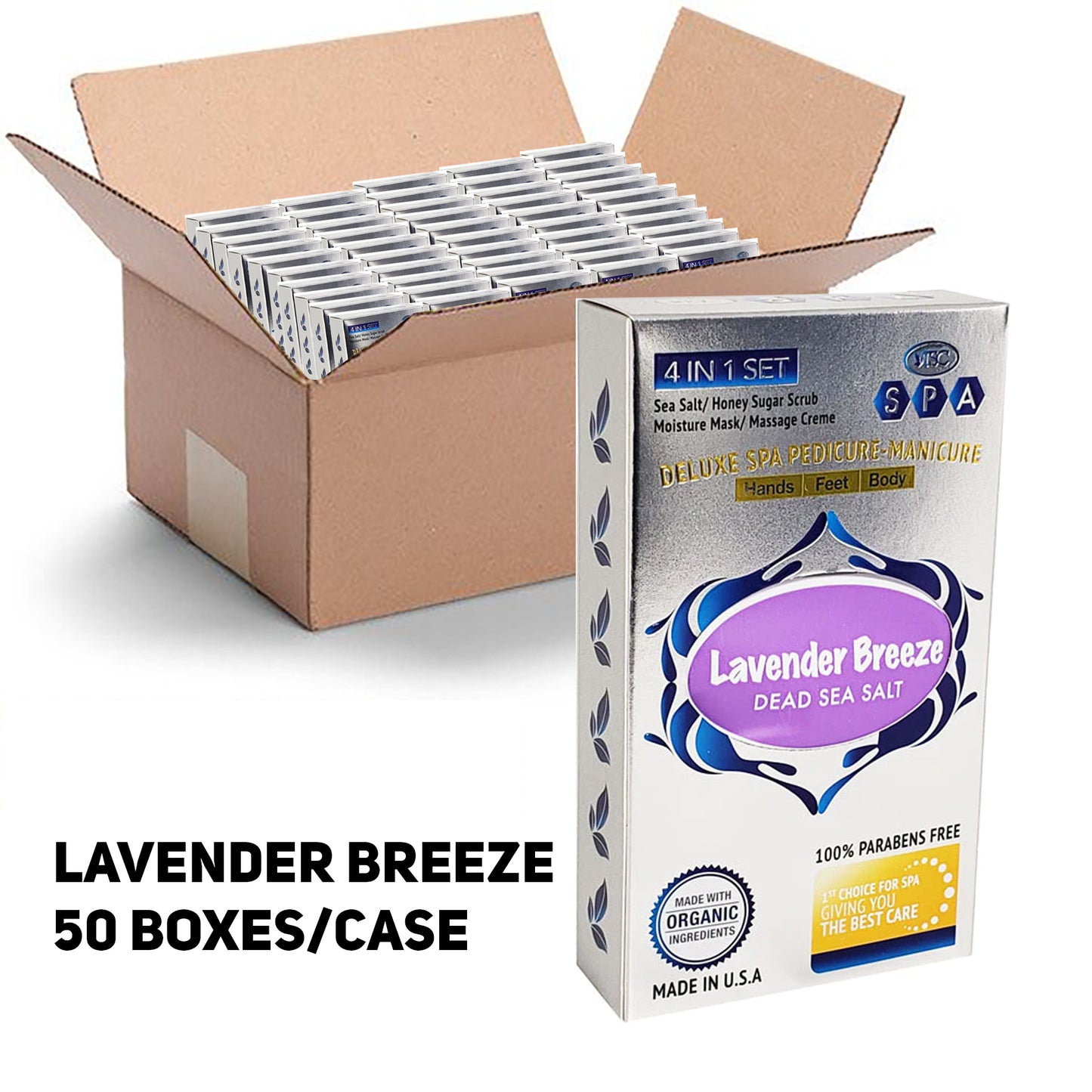 TSC Deluxe Spa Pedicure & Manicure 4 in 1, CASE, Lavender Breeze, 50 boxes/case OK0217VD