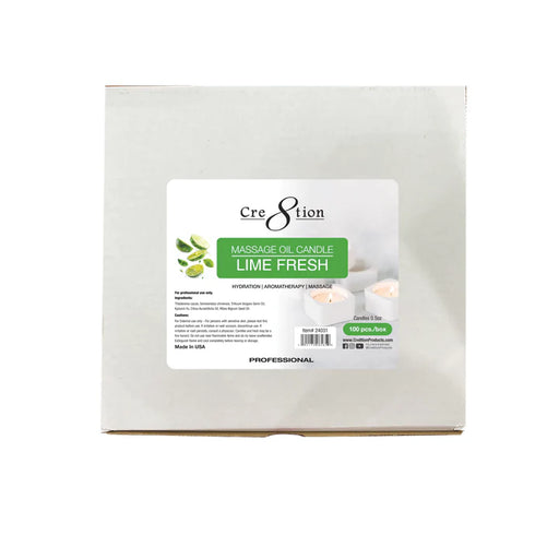 Cre8tion Massage Oil Candles 0.5oz, Lime Fresh BOX (Pk: 100 pcs/box)