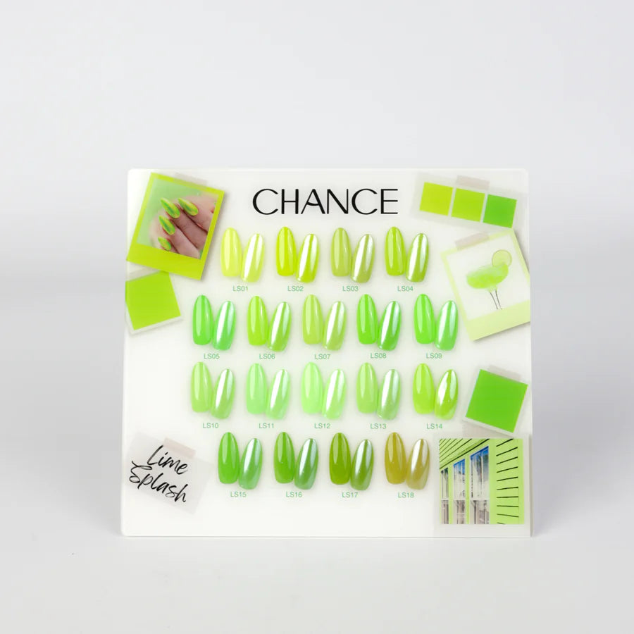 Chance Counter Display Color Chart (18 Colors) - LIME SPLASH (LS) Collection