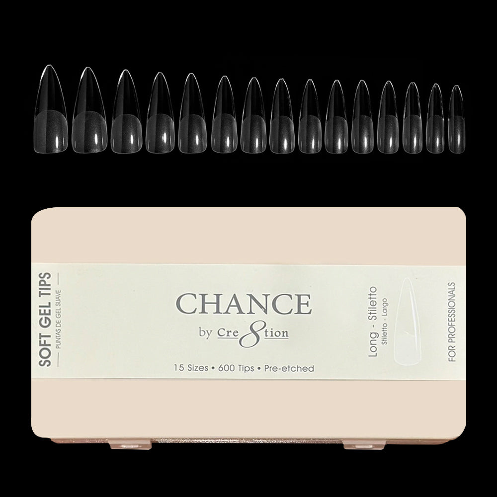 Chance Soft Tips - LONG STILETTO, BOX (Pk: 600 pcs/box)