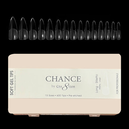 Chance Soft Tips - LONG STILETTO, BOX (Pk: 600 pcs/box)