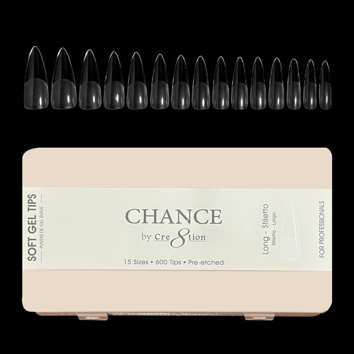 Chance Soft Tips - LONG STILETTO, BOX (Pk: 600 pcs/box)