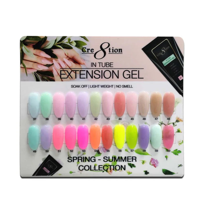 Cre8tion Counter Display Color Chart - IN TUBE EXTENSION Gel, #02 (24 colors) Collection