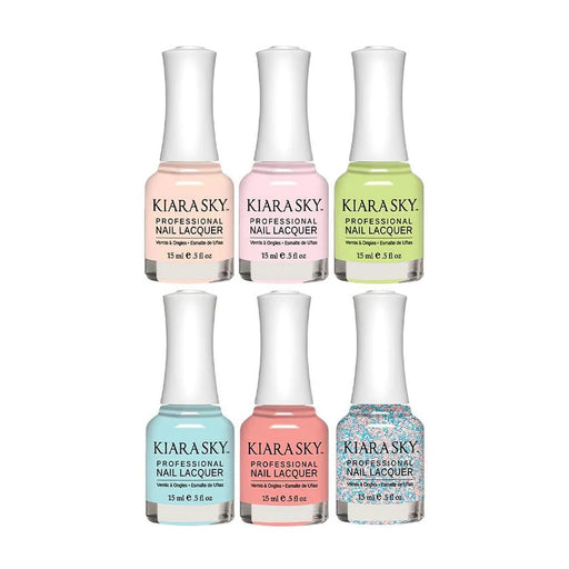 Kiara Sky Nail Lacquer, Wild & Free Collection, Full Line Of 6 Colors (From N633 To N638), 0.5oz