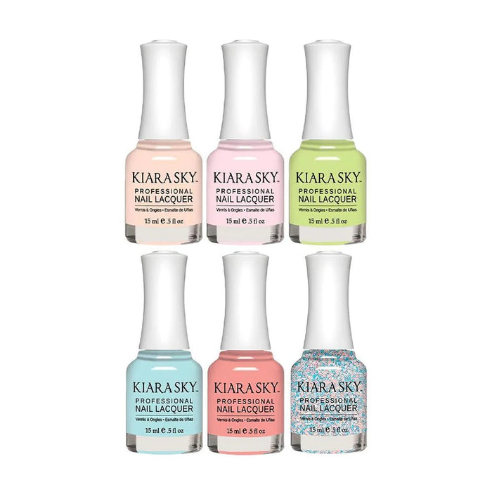 Kiara Sky Nail Lacquer, Wild & Free Collection, Full Line Of 6 Colors (From N633 To N638), 0.5oz