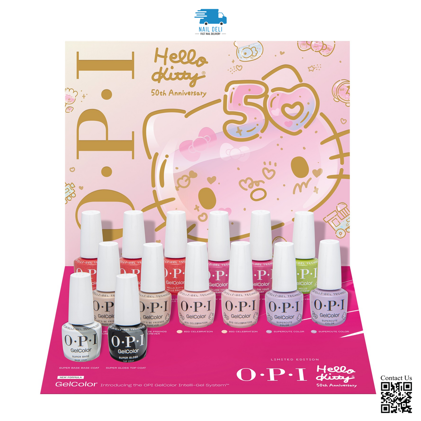 OPI Gel Color, Hello Kitty - Limited Summer Collection, 14pcs Tray Display