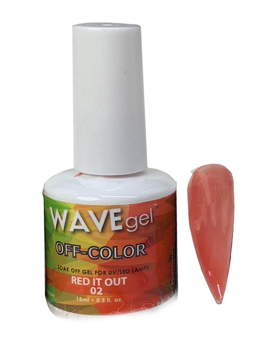 WAVEGEL Gel Polish 0.5oz, OFF COLOR Collection 000 - 02 - Red It Out