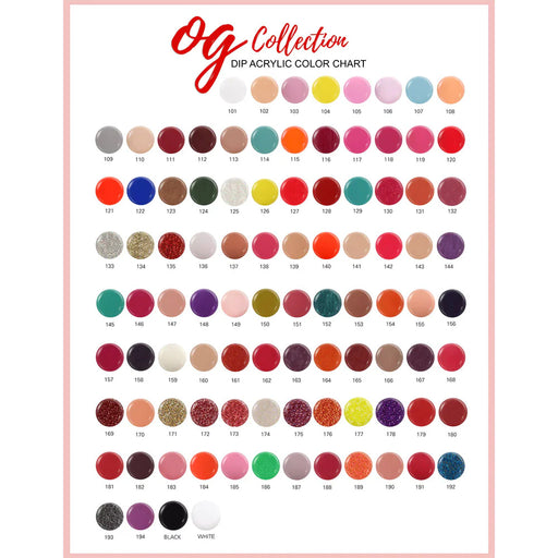 Not Polish Acrylic/Dipping Powder, OG Collection, Full Line Of 112 Colors (From 101 To 212), 2oz