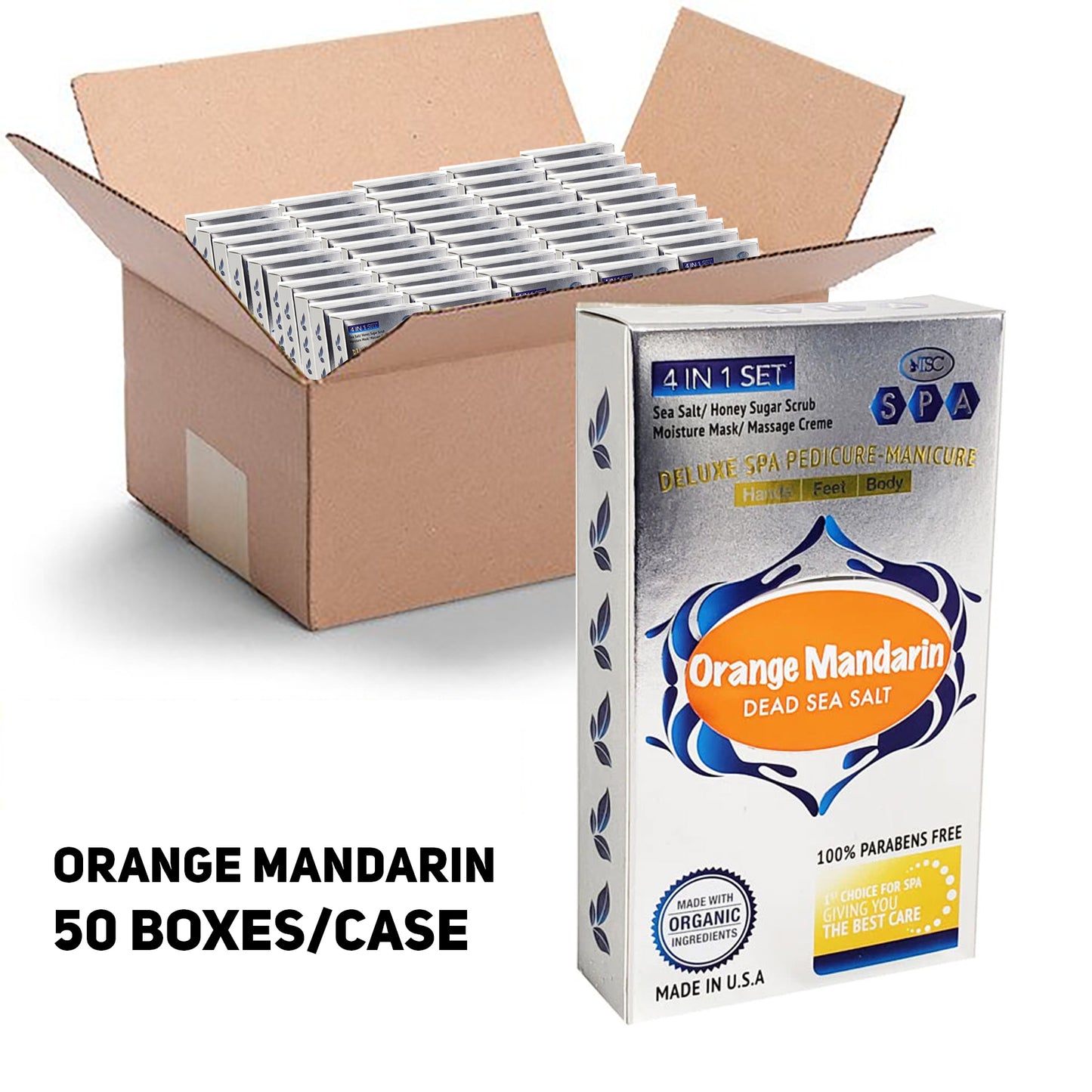 TSC Deluxe Spa Pedicure & Manicure 4 in 1, CASE, Orange Mandarin, 50 boxes/case OK0217VD