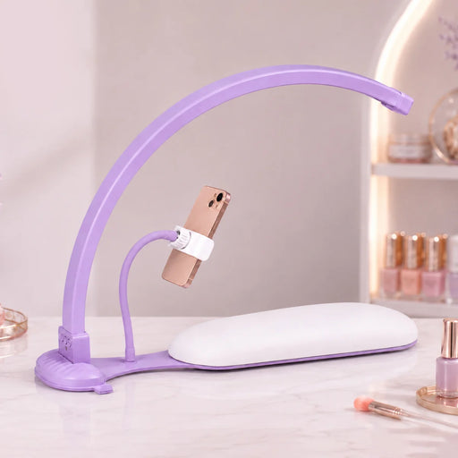 Cre8tion Nail Arch LED Light with Arm Rest & Phone Holder, Purple