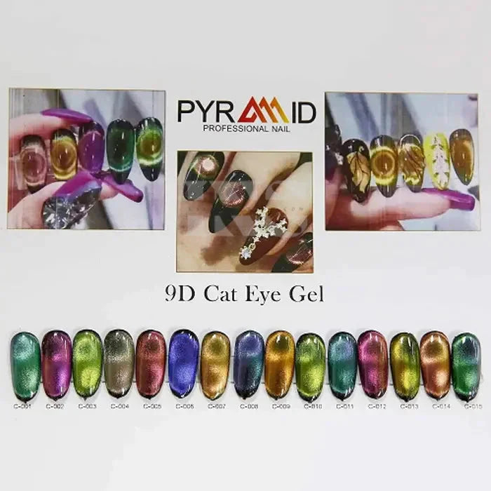 Pyramid 9D Cat Eye Gel Collection, from C-001 to C-020, Sample Tips