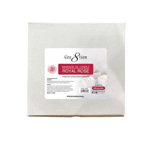 Cre8tion Massage Oil Candles 0.5oz, Royal Rose BOX (Pk: 100 pcs/box)