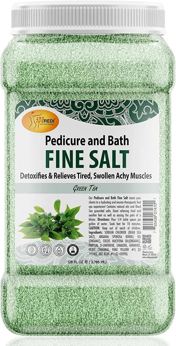 SpaRedi Pedi Bath Fine Salt, Green Tea (New), 1Gal, 07470 OK0325MD