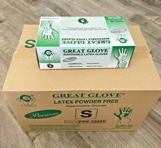 Great Glove Premium Non-Medical Latex Gloves, Size S, CASE, 100pcs/box, 10boxes/case OK0525VD