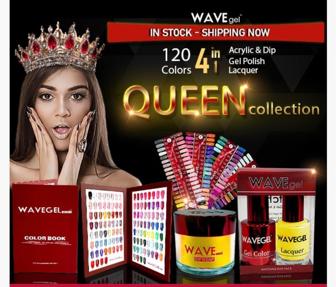 Wave Gel Nail Lacquer + Gel Polish, QUEEN Collection, Full Line Of 120 (From 001 To 120), 0.5oz