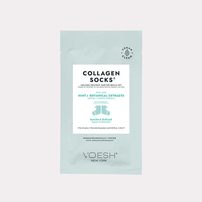 Voesh MINT & BOTANICAL EXTRACTS Collagen SOCKS, BOX, VFM212 PEP (Pk: 100 pairs/box, 4 boxes/case)