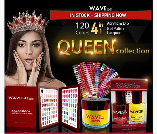 Wave Gel Acrylic/Dipping Powder, QUEEN Collection, Full Line Of 120 Colors (From 001 To 120), 2oz