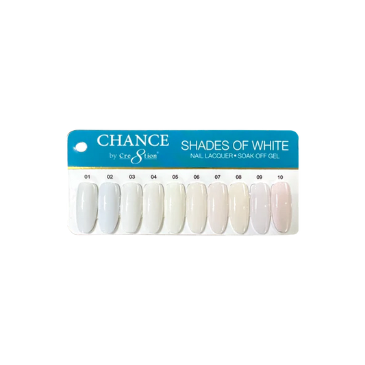 Chance Shade of White Gel Collection, Sample Tips