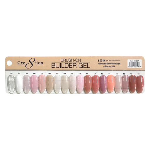 Cre8tion Gel Collection - Overlay/ Brush on Builder 0.5oz, Color Chart, 37227