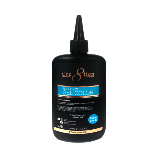 Cre8tion Super Black Gel Refill, 8oz, 0916-1819  (Pk: 72 pcs/case)