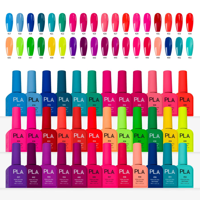 PLA Vacation Mode GEL 18ml Collection, Set of 36 Colors (#417 - #452)
