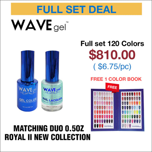 Wave Gel Nail Lacquer + Gel Polish, ROYAL II Collection, Full Line Of 120 (From 121 To 240), 0.5oz