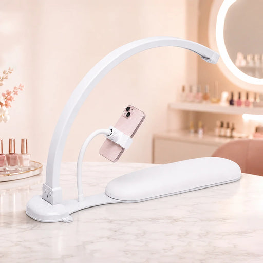Cre8tion Nail Arch LED Light with Arm Rest & Phone Holder, White