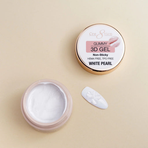 Cre8tion 3D Gummy Gel in Jar 1oz, White Pearl #12 (HEMA & TPO Free)