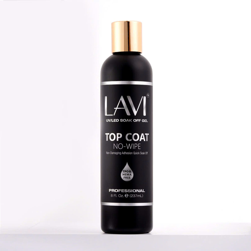 Lavi Top Coat No-Wipe Gel REFILL 8oz (HEMA & TPO Free), V2 (PK: 24 pcs/case)
